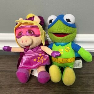 Disney Muppet Babies Kermit Miss Piggy‎ Plush Dolls Superhero Outfit